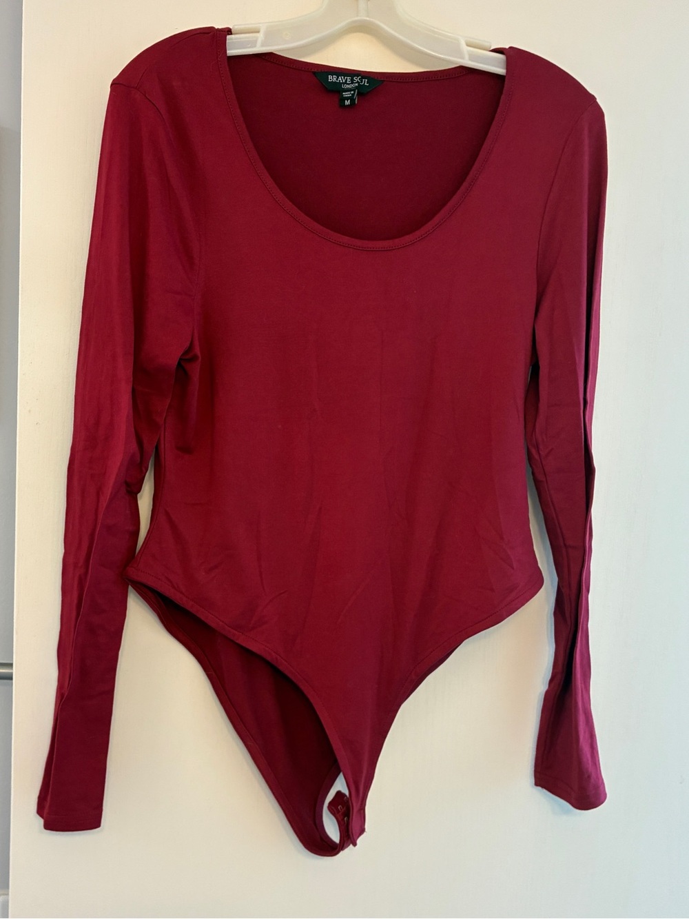 NWOT Long-Sleeve Red Scoop Neck Bodysuit